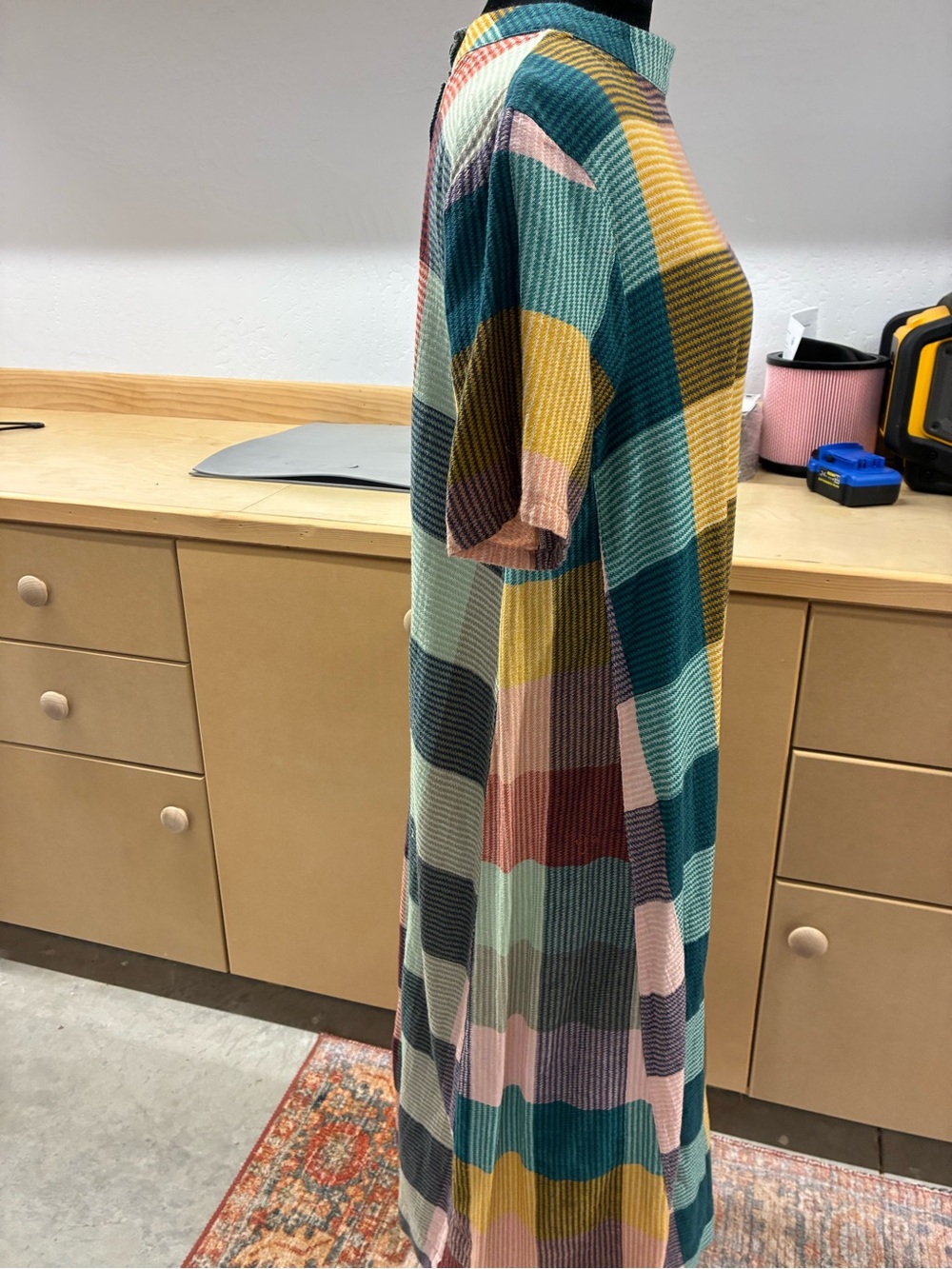 Ace and jig  Plaid Ribbed Knit Midi Dress in Multicolor soft cotton knit - Picture 4 of 8